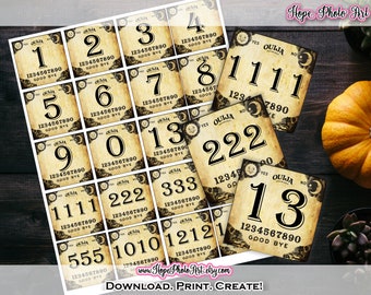 Ouija Board Mini Cards, Halloween Printable (JPG File)