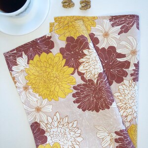 Floral Linen Tea Towel: Summer Flower Farm Design