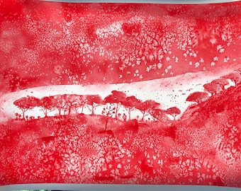 Original Watercolor painting by Susan Fyfe. In the Red