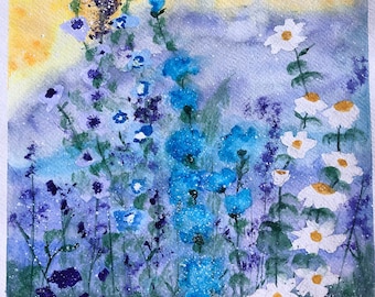 Original Watercolor painting by Susan Fyfe. Flowers. Wall art.