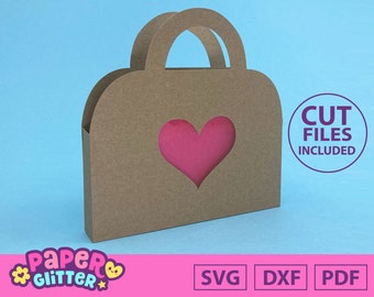 Portfolio With Heart Case Template: SVG + Cut Files for Cricut & Silhouette Cutting Machines / Printable PDF file to cut by hand.