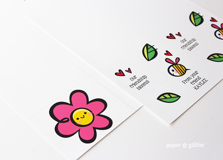 Valentine Flower Pencil Holder Valentine Printables DIY Paper Craft ...