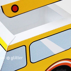 School Bus Favor Box Truck Paper Craft Toy for back to school or end of year activities Editable Text Printable PDF 0111 image 4