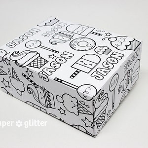 Druckbares Geschenkpapier mit Namen oder Buchhülle PDF Bearbeitbarer Text Eis, Cupcakes & andere Desserts 24 x 36 Zoll