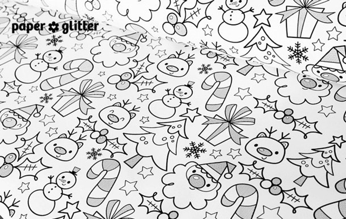 Printable Gift Wrapping Paper or Book Cover PDF Christmas 24 X Etsy