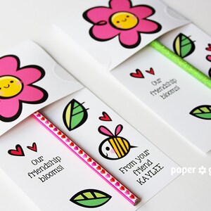 Valentine Flower Pencil Holder Valentine Printables DIY Paper Craft ...