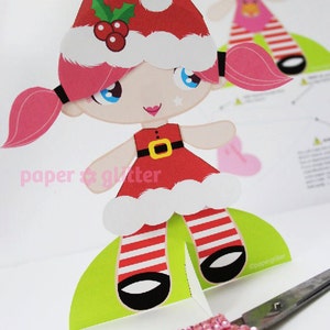 Printable Paper Dolls for Christmas Holiday Season with coloring sheets image 3