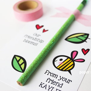 Valentine Flower Pencil Holder Valentine Printables DIY Paper Craft ...