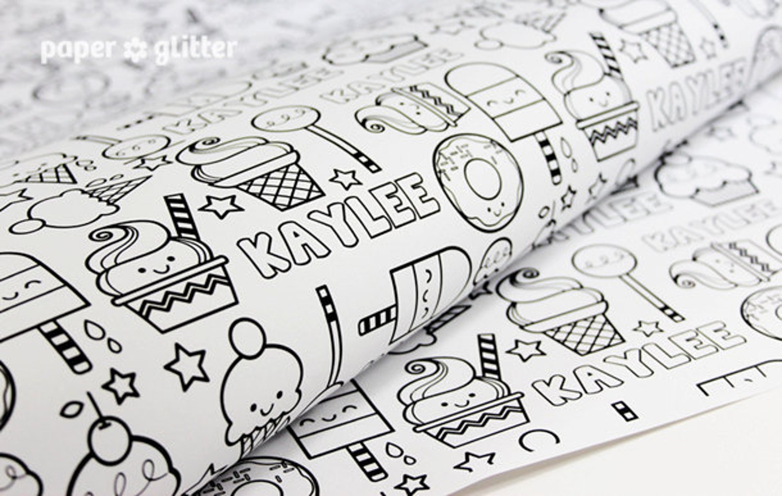 Printable Gift Wrapping Paper With Name or Book Cover PDF Etsy