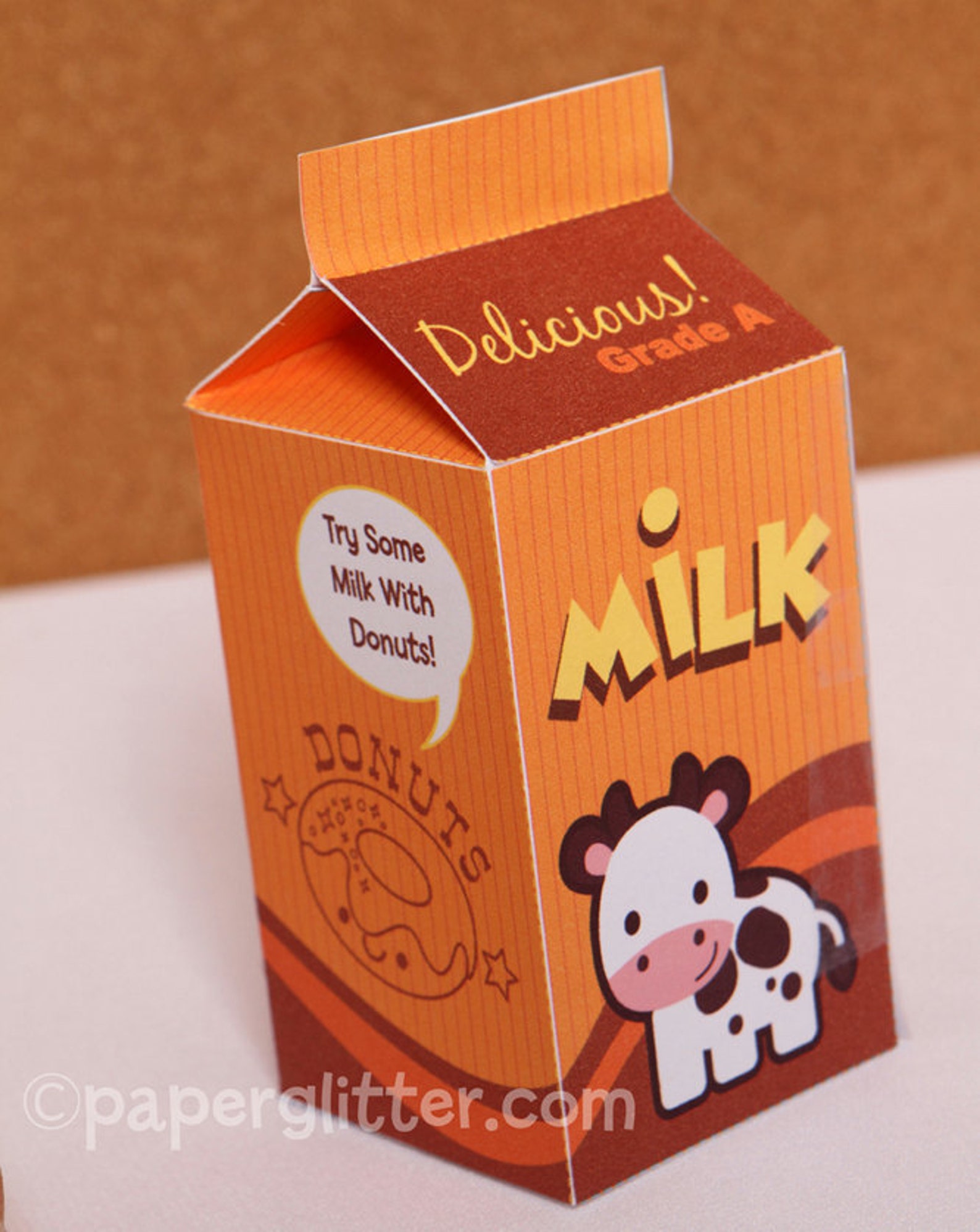Milk Carton Favor Box or Kawaii Paper Food Toy Editable | Etsy