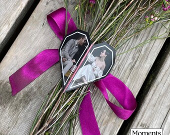 Plantilla de etiqueta de regalo de aniversario, envoltura de ramo de novia, accesorios de boda, tarjeta de aniversario, marcapáginas imprimible, personalizado