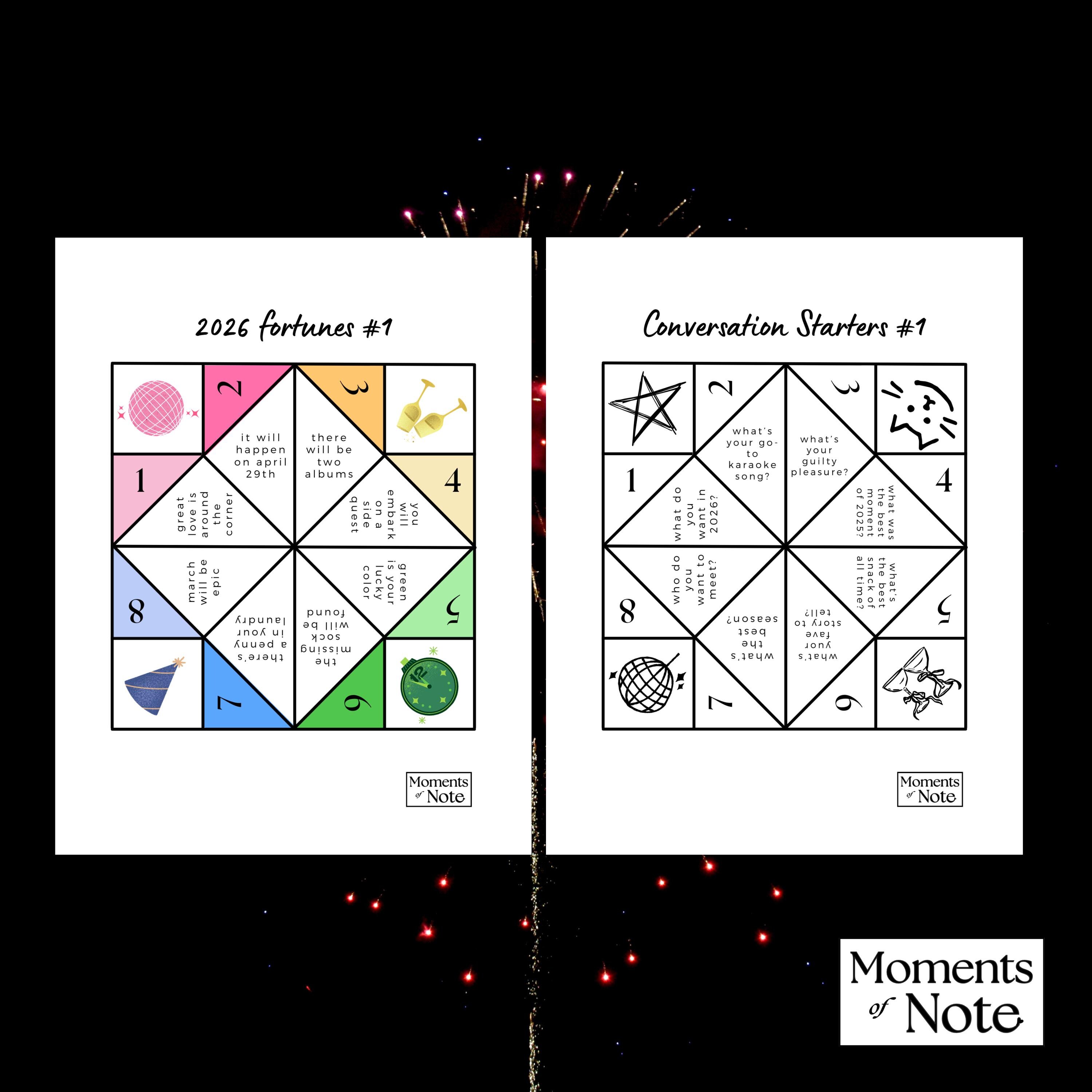 New Years Eve Game Fortune Teller Printable Cootie Catcher Party Games ...