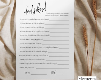 Dad Joke Baby Shower Game: Daddy Trivia (Digital Download, 5x7/8.5x11 inches)
