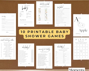 Paquete de juegos para baby shower: 10 actividades (descarga digital)