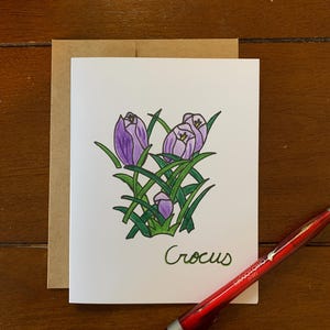 Handmade Crocus Greeting Cards