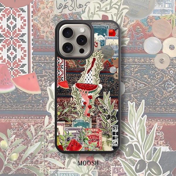 Falasteen v2 | Palestine Inspired Phone Case | Scrapbook Aesthetic | Free Palestine | Gaza | Olive Trees |For iPhone 11-16 and Samsung 21-24