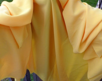 Vintage YELLOW SILK POLYESTER Fabric/Soft & Silky Fabric 46" Wide X 57" Long/1998 Silk Polyester