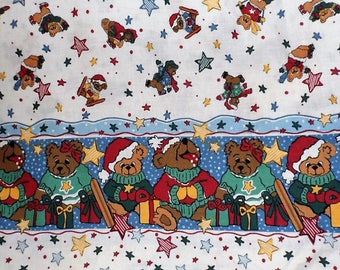 VINTAGE  5 YARDS Plus 10.25" / Vintage Springs Ind Inc Snow Teddies Julie Ingleman/100 Percent Cotton/Lightweight Cotton