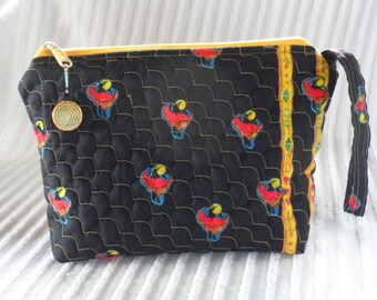 Cosmetic/Make Up/Toiletry Bag/Quilted Zippered Cosmetic Bag/Large Inside Zippered Pocket/Travel Toiletry/Makeup/Cosmetic Bag