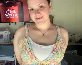 XL Crochet Lily Top - Handmade Crop Top