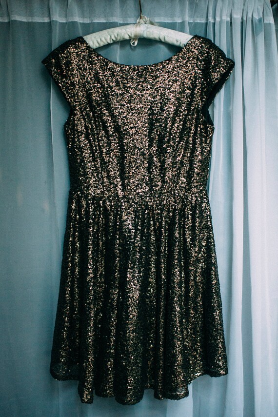 vintage gold sequin dress