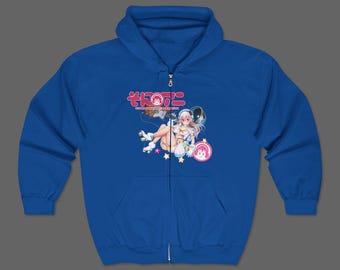 Kawaii Anime Super Sonico Zip Up Hoodie - Unisex Sweatshirt , Astronaut Stars Cutecore, Pinkcore Jojifuku Fashion, Super Pochacco T-shirt