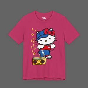 Camiseta HK - Camiseta Hello Kitty HipHop - Camiseta estilo Rap Breakdance - Camiseta vintage Sanrio de los 2000 - Camiseta estilo emo imagen 4