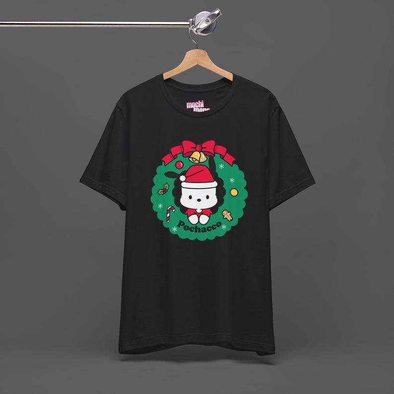 Pochacco Xmas Tee - Christmas Holiday Gift For Sanrio Fans - Cutecore Y2K Graphic T-shirt - Hello Kitty Merry Christmas Shirt image 1