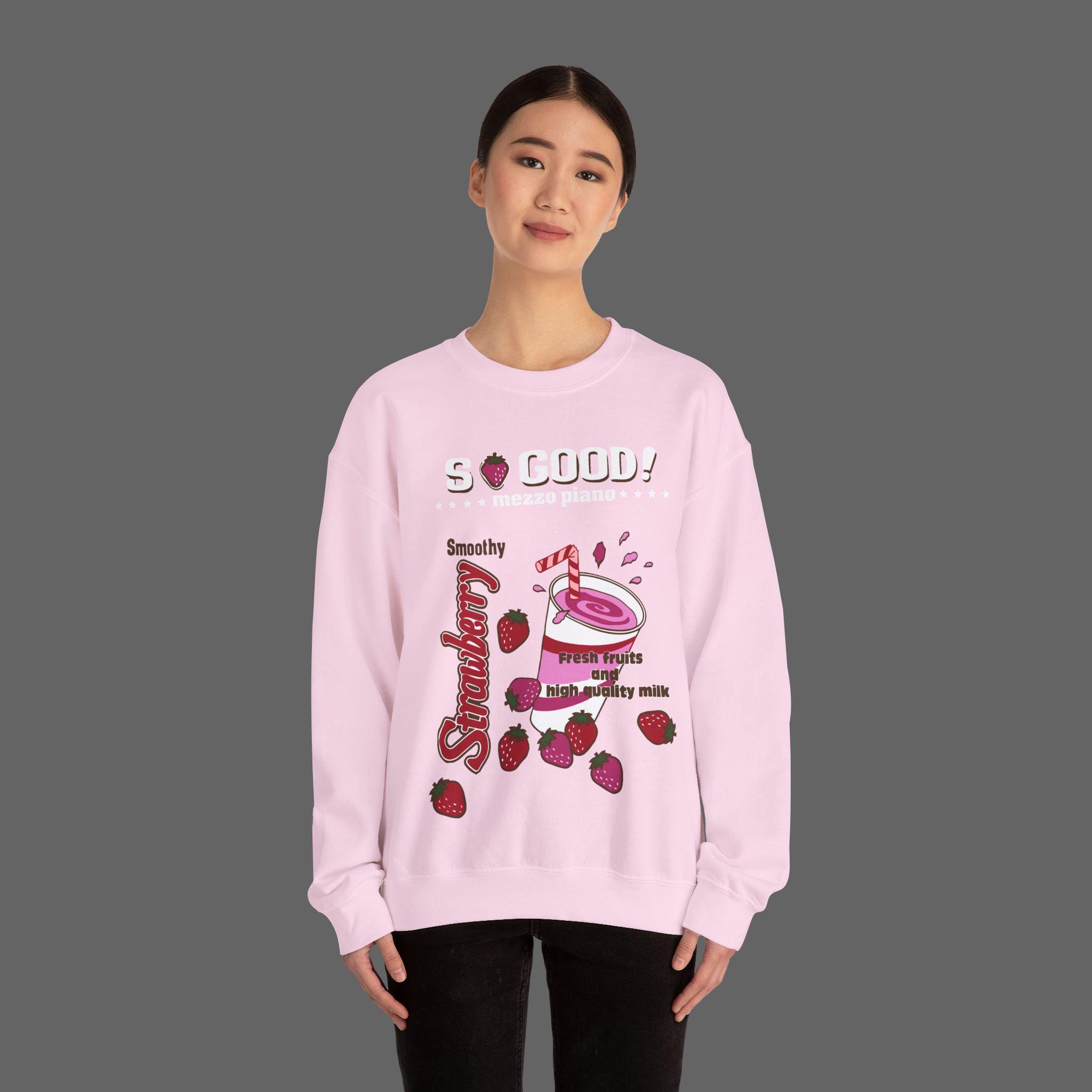Mezzo Piano Sweatshirt - Strawberry Milk Shake Sanrio Cutecore