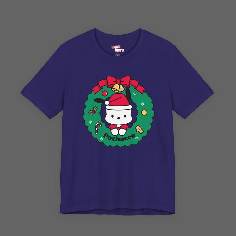Pochacco Xmas Tee - Christmas Holiday Gift For Sanrio Fans - Cutecore Y2K Graphic T-shirt - Hello Kitty Merry Christmas Shirt image 5