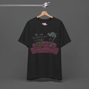 Invader Zim Tee - Gir And Squirell Tshirt - Nickelodeon Scene Emo Cartoon T-shirt - 2000's Animation Robot Shirt