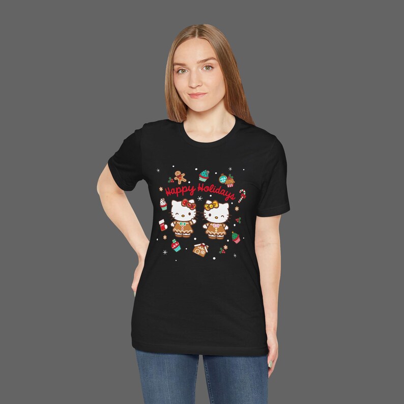 Hello Kitty Mimmy Kitty Xmas Tee - Christmas Holiday Gift For Sanrio Fans - Cutecore Y2K Graphic T-shirt - Mimi Merry Christmas Shirt image 6