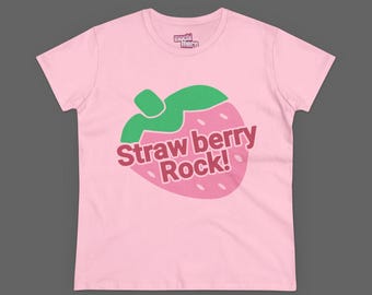 Strawberry Rock! Tee - Slim Fit Size Cutecore T-shirt - PinkCore Japanese Style Shirt - Kawaii Jojifuku Anime Shirt