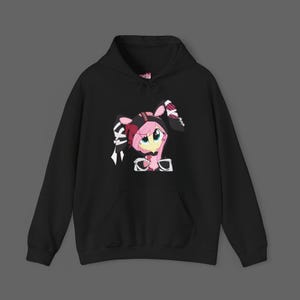 My Little Pony Fluttershy Hoodie - Bunny Emo Scenecore Sweatshirt, 2000s Fashion Cartoon Long Sleeve Shirt, Unisex Hooded Jumper