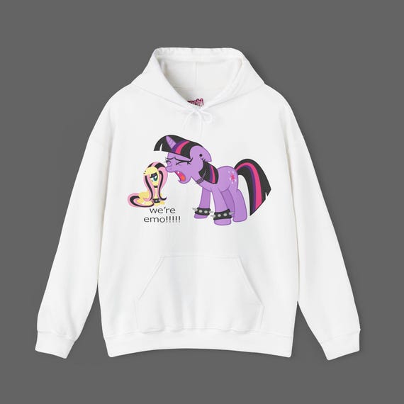 MLP My Little Pony We're emo Hoodie Shirt - Scenecore Emo Long Sleeve Tee - 2000's cartoon meme Sweatshirt, Emo MLP Hoodie, Scene Style