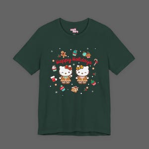 Hello Kitty Mimmy Kitty Xmas Tee - Christmas Holiday Gift For Sanrio Fans - Cutecore Y2K Graphic T-shirt - Mimi Merry Christmas Shirt image 3