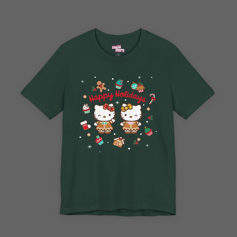 Hello Kitty Mimmy Kitty Xmas Tee - Christmas Holiday Gift For Sanrio Fans - Cutecore Y2K Graphic T-shirt - Mimi Merry Christmas Shirt image 3