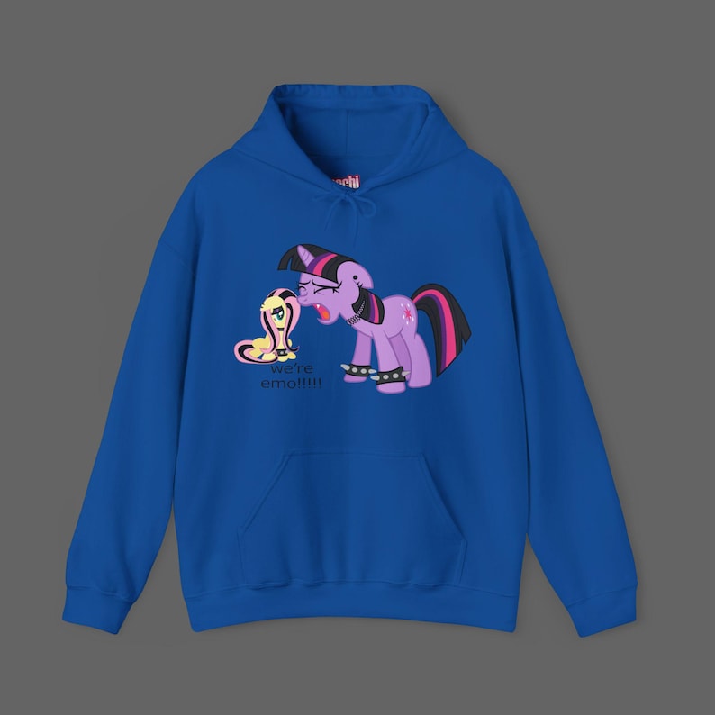 MLP My Little Pony We're emo Hoodie Shirt - Scenecore Emo Long Sleeve Tee - 2000's cartoon meme Sweatshirt, Emo MLP Hoodie, Scene Style image 3
