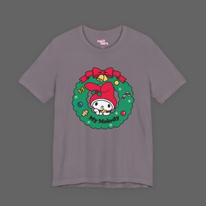 My Melody Xmas Tee - Christmas Holiday Gift For Sanrio Fans - Cutecore Y2K Graphic T-shirt - Hello Kitty Merry Christmas Shirt image 3