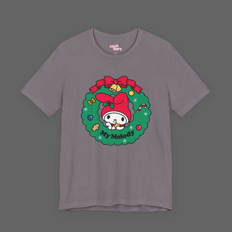 My Melody Xmas Tee - Christmas Holiday Gift For Sanrio Fans - Cutecore Y2K Graphic T-shirt - Hello Kitty Merry Christmas Shirt image 3
