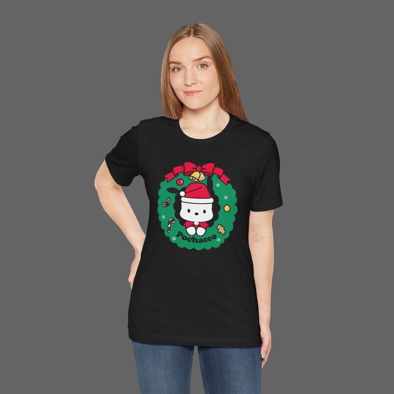 Pochacco Xmas Tee - Christmas Holiday Gift For Sanrio Fans - Cutecore Y2K Graphic T-shirt - Hello Kitty Merry Christmas Shirt image 9