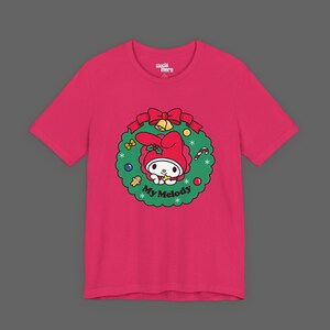 My Melody Xmas Tee - Christmas Holiday Gift For Sanrio Fans - Cutecore Y2K Graphic T-shirt - Hello Kitty Merry Christmas Shirt image 4