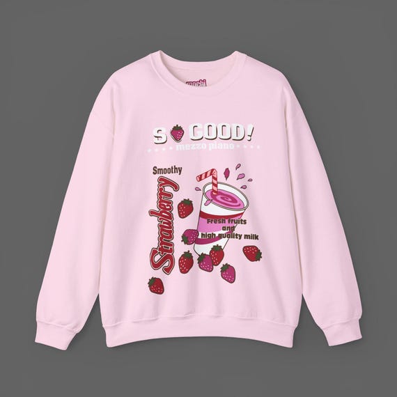 Mezzo Piano Sweatshirt - Strawberry Milk Shake Sanrio Cutecore