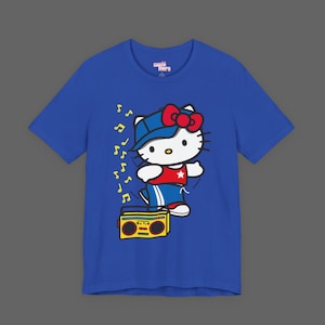 Camiseta HK - Camiseta Hello Kitty HipHop - Camiseta estilo Rap Breakdance - Camiseta vintage Sanrio de los 2000 - Camiseta estilo emo imagen 7