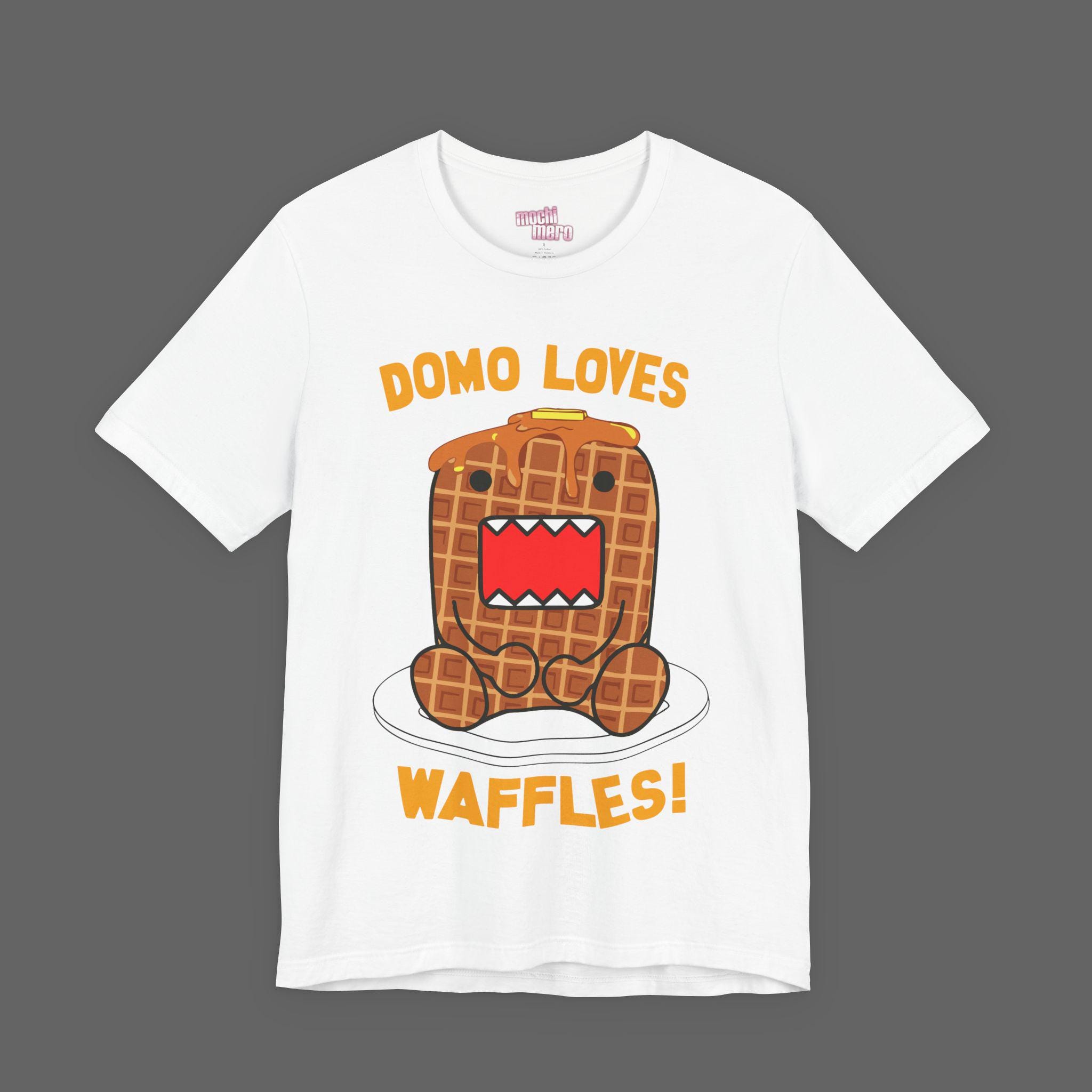 Domo Loves Waffles T-shirt - Scene Emo Y2K Fashion Unisex Tee, Domo Kun ...