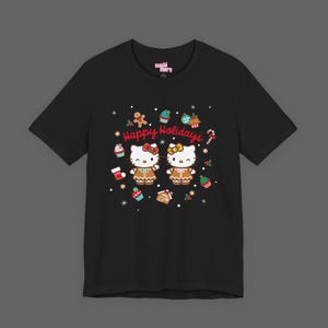 Hello Kitty Mimmy Kitty Xmas Tee - Christmas Holiday Gift For Sanrio Fans - Cutecore Y2K Graphic T-shirt - Mimi Merry Christmas Shirt image 2