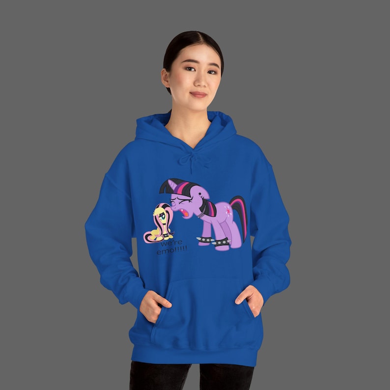 MLP My Little Pony We're emo Hoodie Shirt - Scenecore Emo Long Sleeve Tee - 2000's cartoon meme Sweatshirt, Emo MLP Hoodie, Scene Style image 4