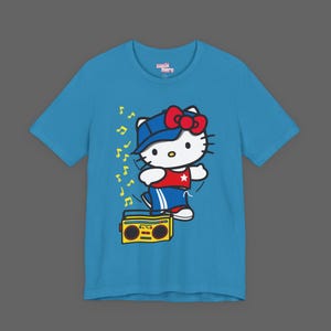 Camiseta HK - Camiseta Hello Kitty HipHop - Camiseta estilo Rap Breakdance - Camiseta vintage Sanrio de los 2000 - Camiseta estilo emo imagen 3