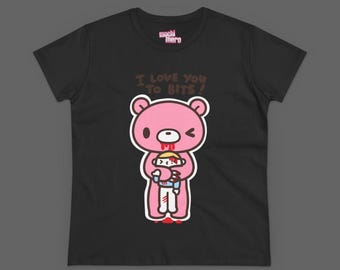 Gloomy Tee - Slim Fit Size Anime Cutecore Gloomy Bear T-shirt - Japanese Fashion Kawaii Gore Tshirt - Jojifuku Style Pink Teddy Shirt