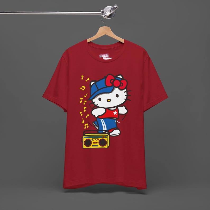 Camiseta HK - Camiseta Hello Kitty HipHop - Camiseta estilo Rap Breakdance - Camiseta vintage Sanrio de los 2000 - Camiseta estilo emo imagen 1